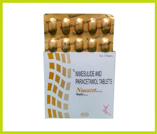 NIMUCET  10 TAB( GOLD - ALU ALU) (Nimesulide 100 mg + Paracetamol 325 mg) by Intas