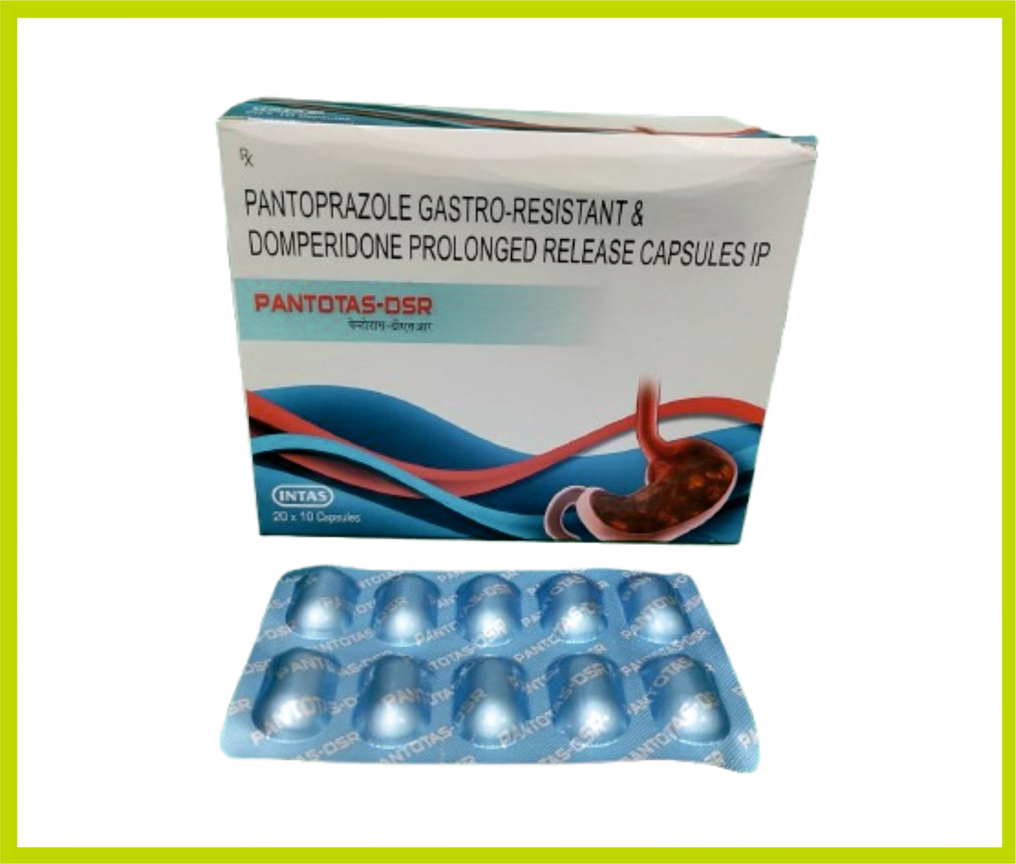 PANTOTAS DSR 20*10s (مجموعة) (بانتوبرازول 40 مجم + دومبيريدون 30 مجم) من إنتاس