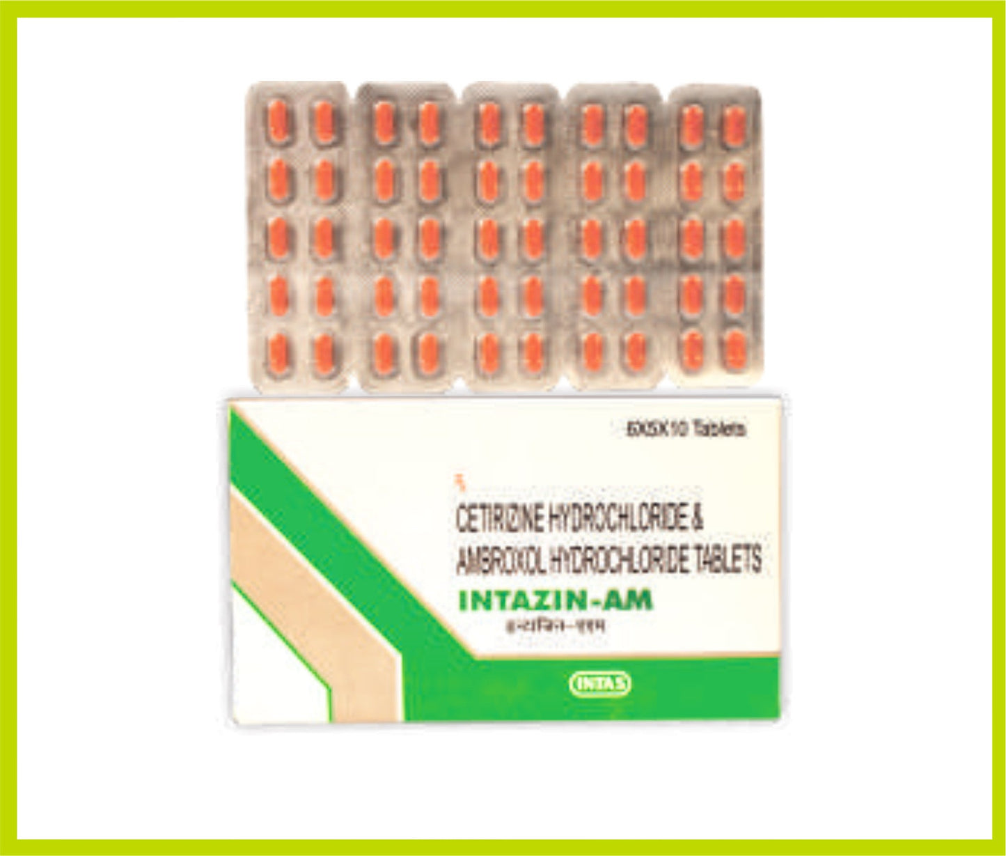 أنتزين-إيه إم 10 أقراص (سيتريزين هيدروكلوريد 5 ملغ + أمبروكسول هيدروكلوريد 60 ملغ) من إنتاس