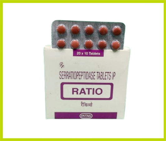 RATIO 10 TAB (Serratiopeptidase 10 mg) by Intas