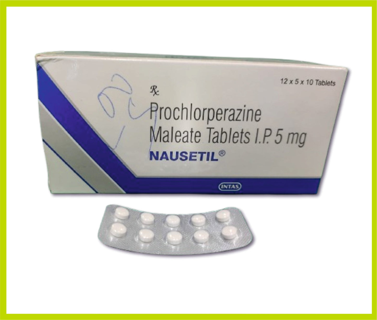NAUSETIL 10 TAB (Prochlorperazine Maleate 5 mg) by Intas
