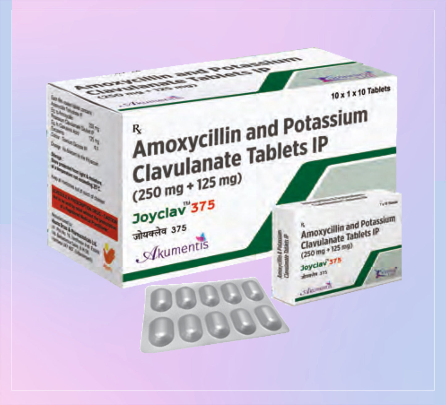 Joyclav 375 Tab (Al) 10x1x10 Amoxicillin 250 Mg + Clavulanic Acid 125 Mg   by Akumentis