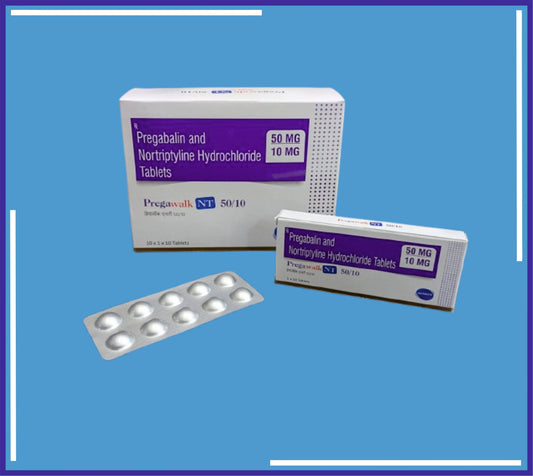 PREGAWALK NT 50/10 TAB (ALU-ALU) 10X1X10 (Pregabalin 50Mg + Nortriptyline Hcl 10Mg)by Kemsyn