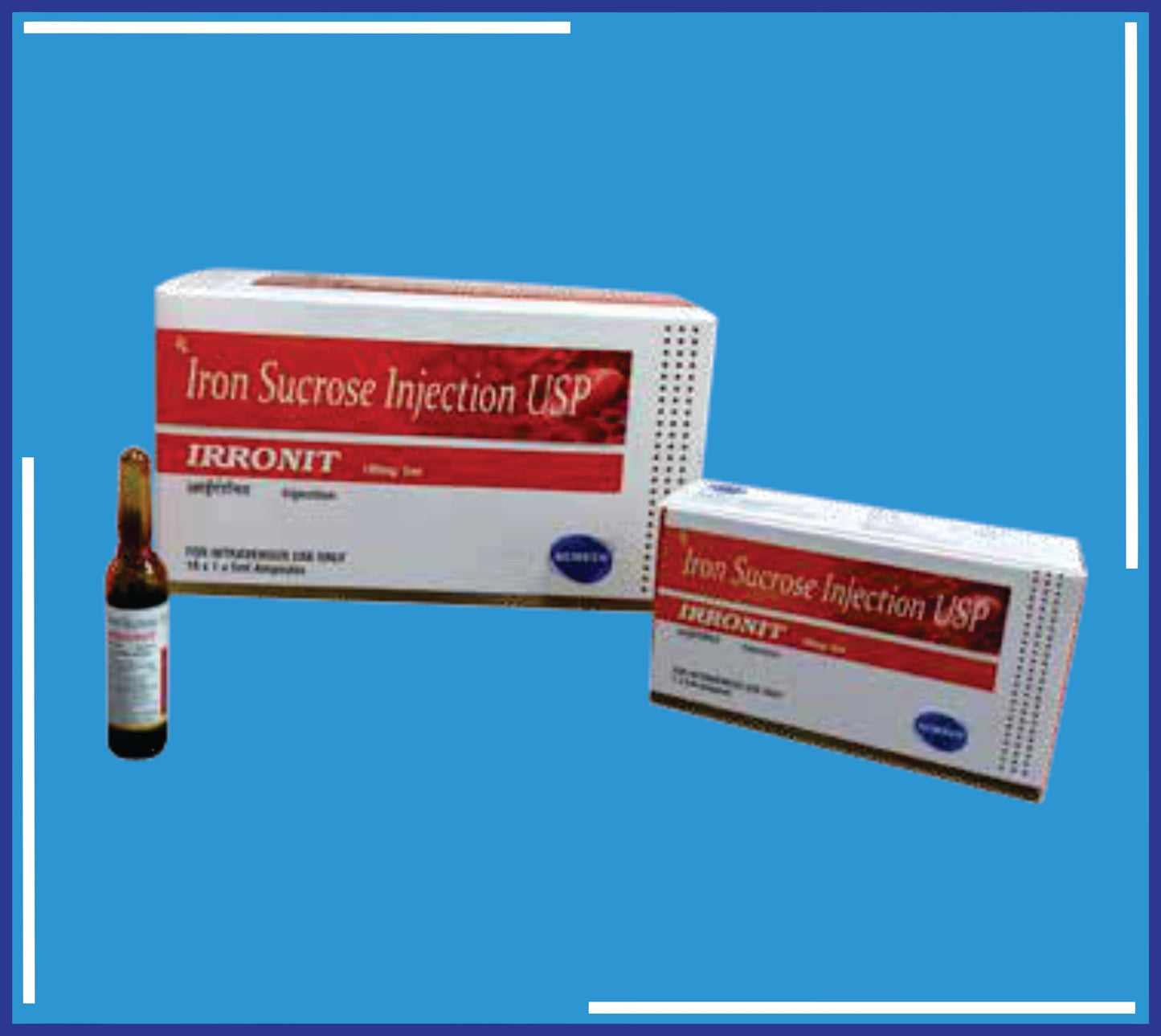 IRRONIT ENJEKSİYON (SÜNGER PAKET) 10X1X5Ml
(10'lu Shrink) (Demir Sükroz ile Ferrik Hidroksit Kompleksi, Elementel Demir 20Mg Enjeksiyonluk Su Ip eşdeğeri)by Kemsyn