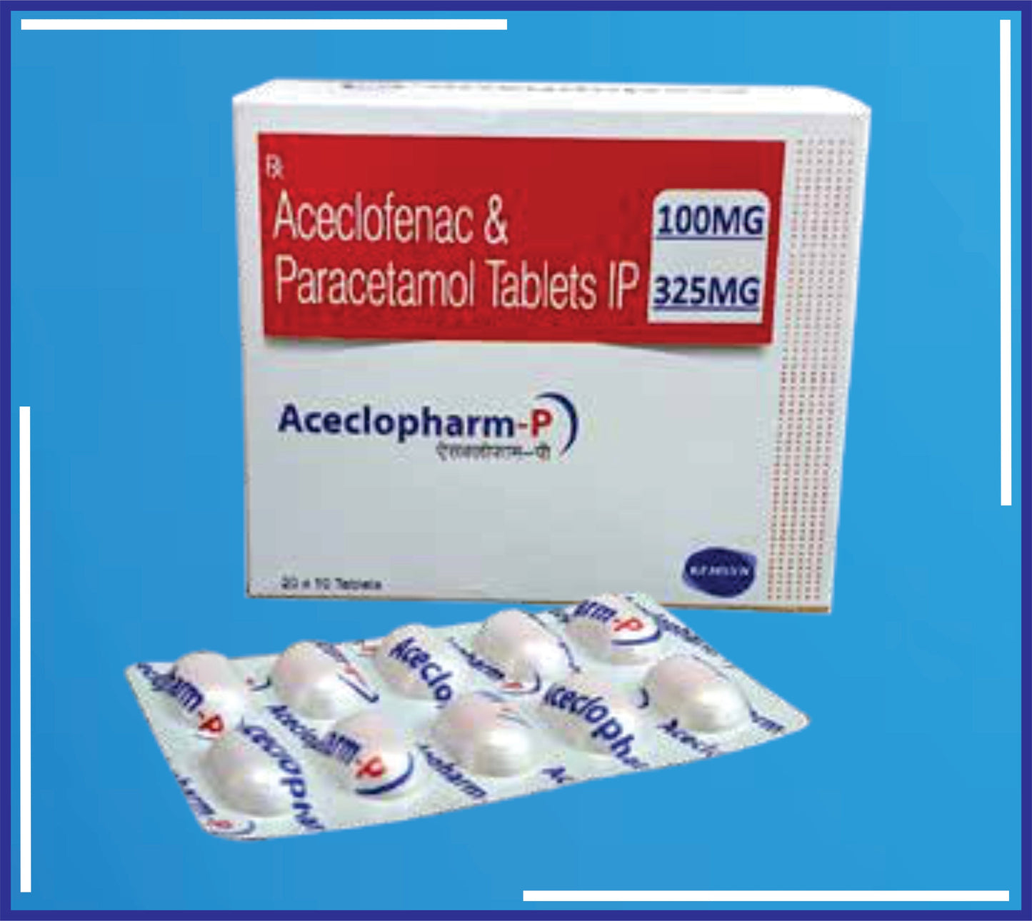 ACECLOPHARM P TABLET (ALU-ALU) 20X10 (Aseklofenak IP 100mg + Parasetamol IP 325) Kemsyn tarafından