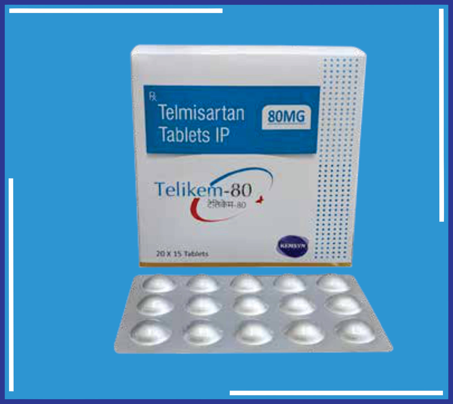 TELIKEM 80 TAB (ALU-ALU) 20X15 (Telmisartan Ip 80Mg)by Kemsyn