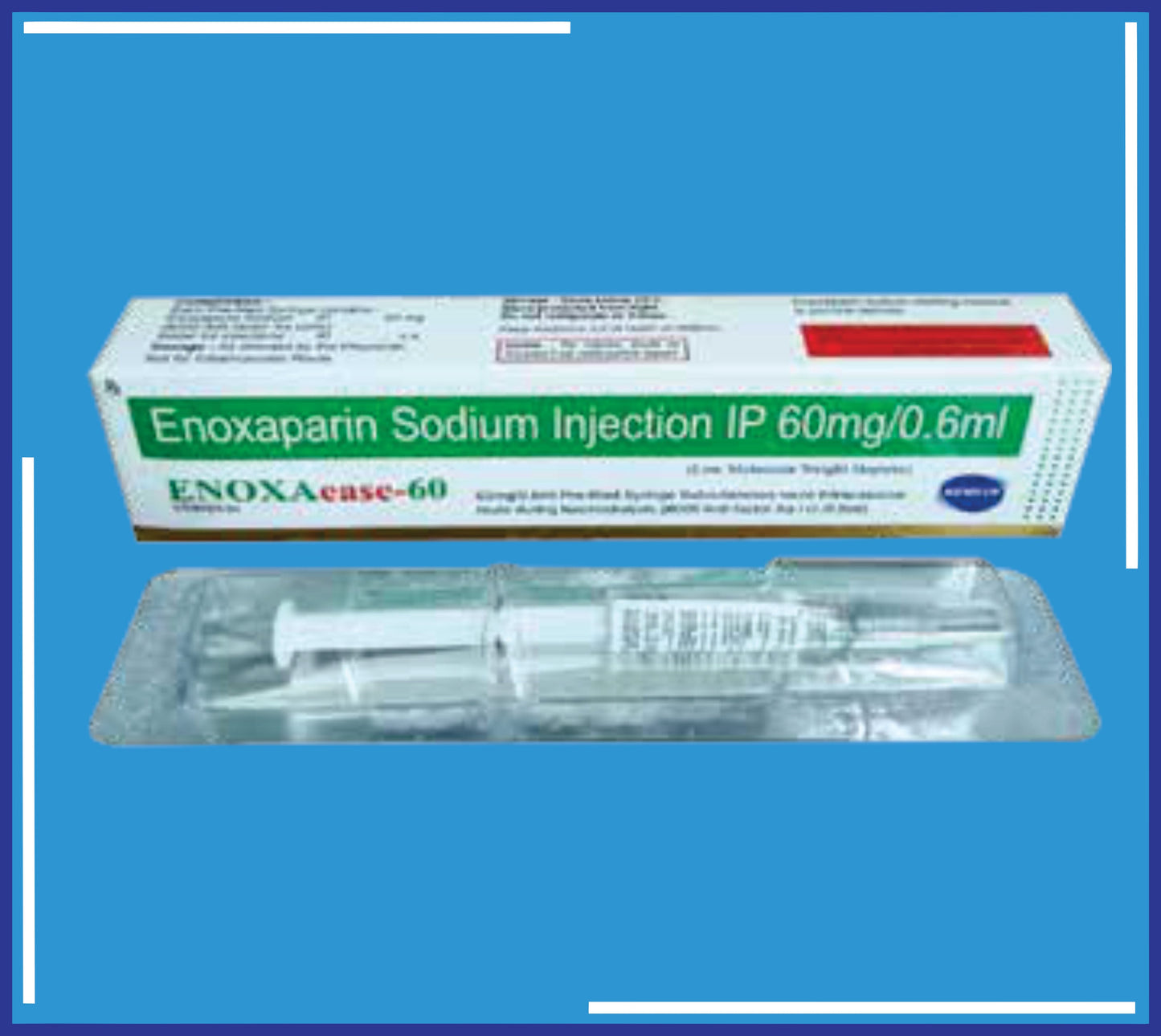 ENOXAEASE 60 INJECTION 1 حقنة (عبوة انكماشية من 11) (إينوكسابارين الصوديوم (IP 60 مجم) (6000 وحدة مضادة للعامل Xa) ماء للحقن IP Q.S.) من Kemsyn