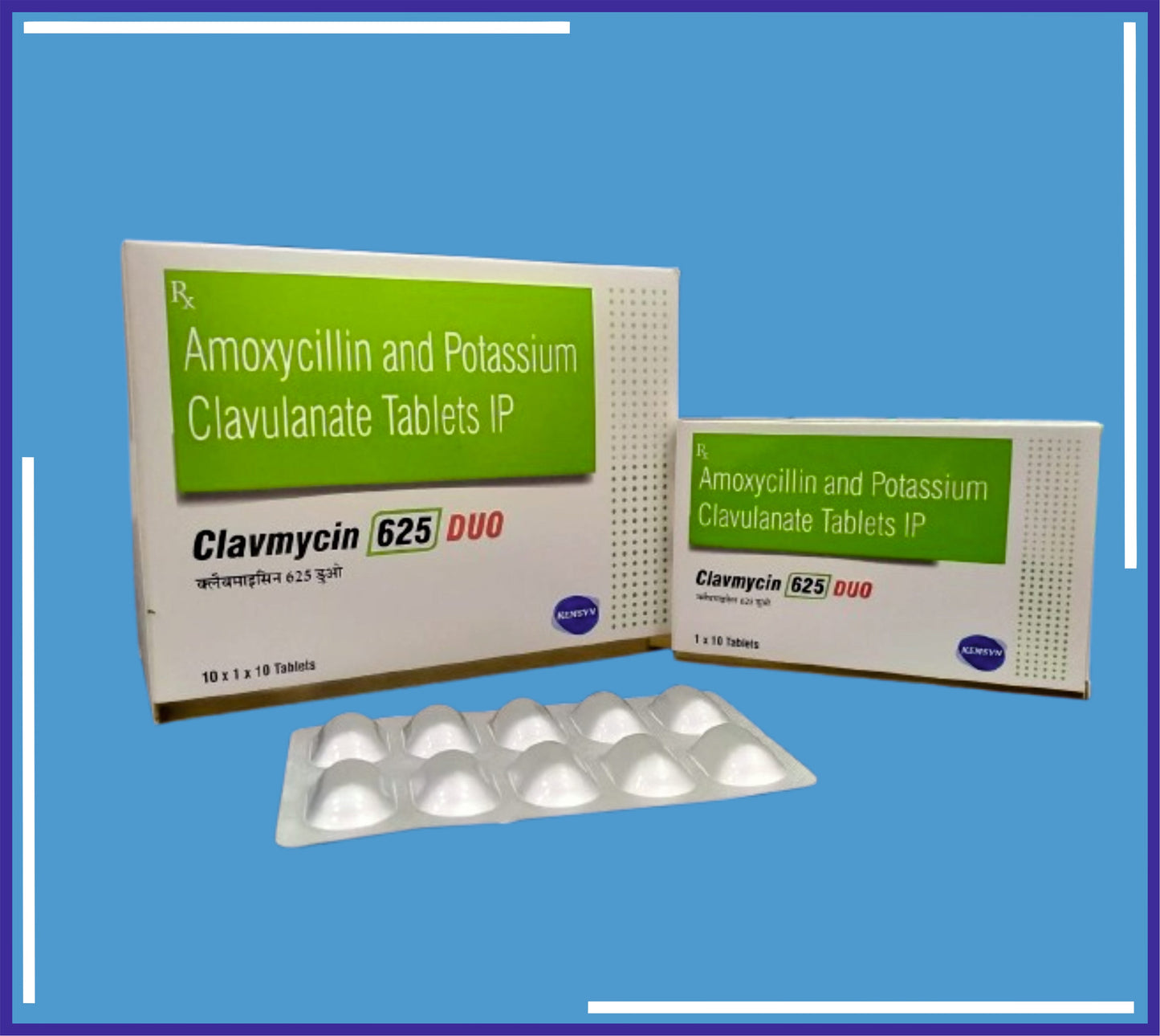 CLAVMYCIN 625 DUO TAB (ALU-ALU) 10X1X10 (Amoksisilin 500 Mg + Klavulanat 125 Mg) Kemsyn tarafından