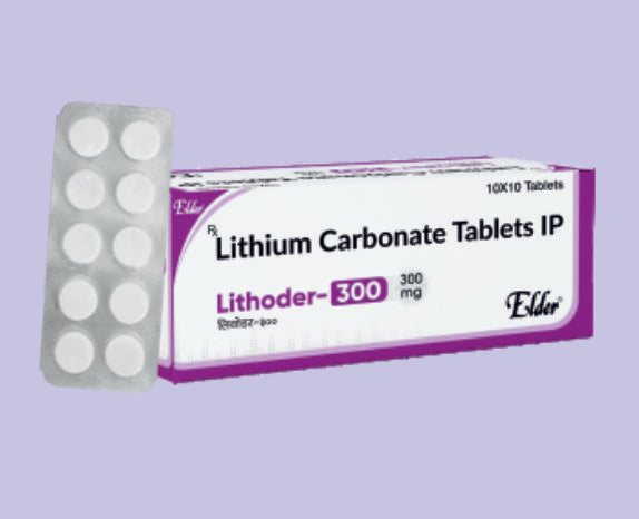 LITHODER 300 TABS 10'S (ليثيوم كربونات 300 ملجم) من Elder