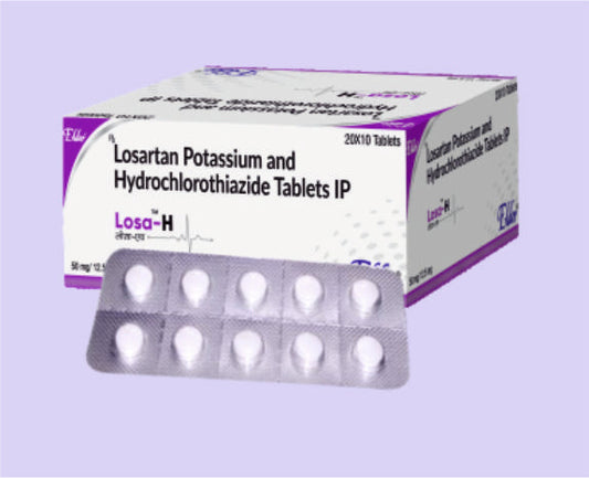 LOSA H TABLET (50/12.5 MG) 10 ADET (Losartan Potasyum IP 50mg, Hidroklorotiyazid IP 12.5mg) - Elder