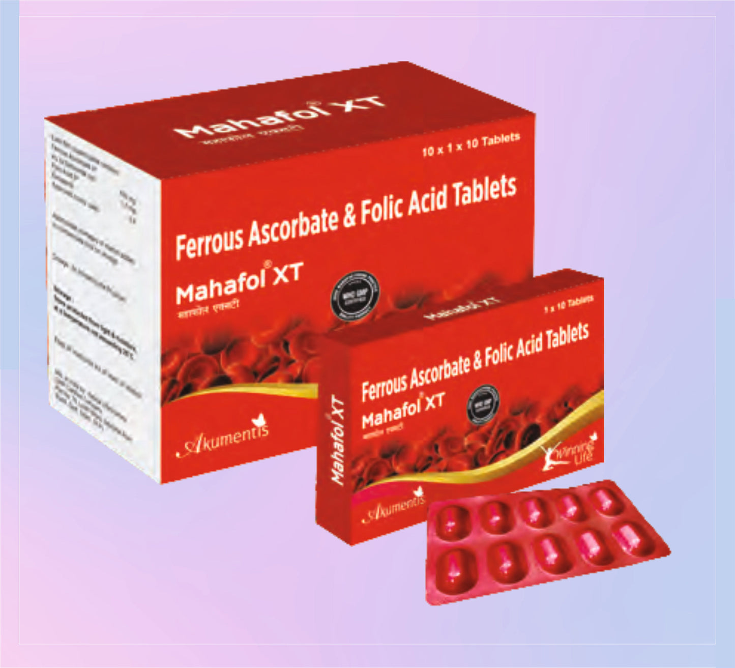 Mahafol Xt Tab (Al) 10x1x10 Iron 100 Mg + Folic Acid 1.5 Mg   by Akumentis
