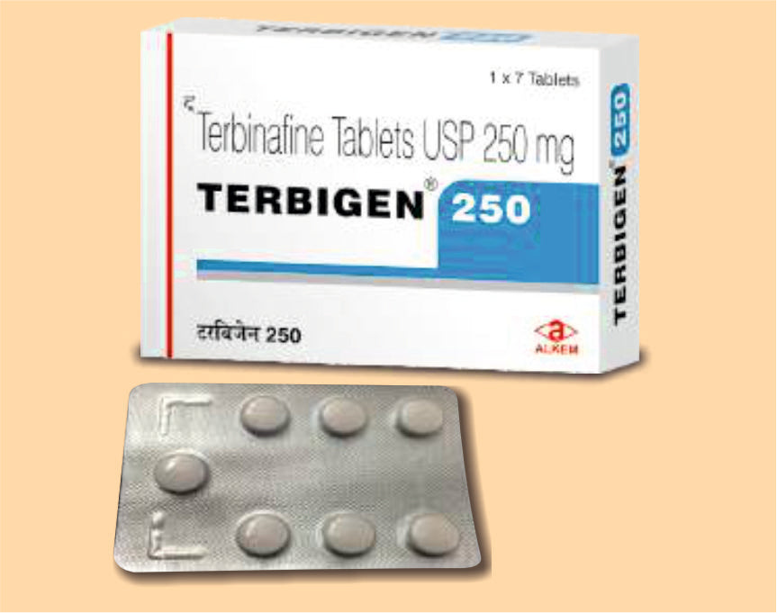 TERBIGEN 250 TABLETS (7'S) Terbinafine Hydrochloride 250 mg by Alkem1