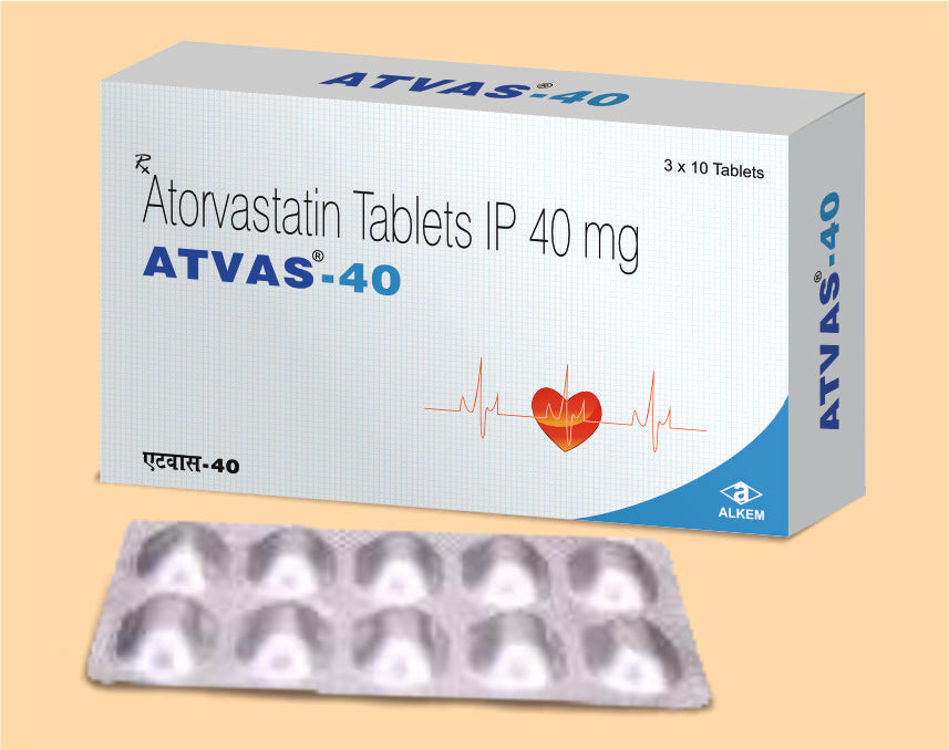 ATVAS 40 (3X10'S) Atorvastatin 40 mg by Alkem1