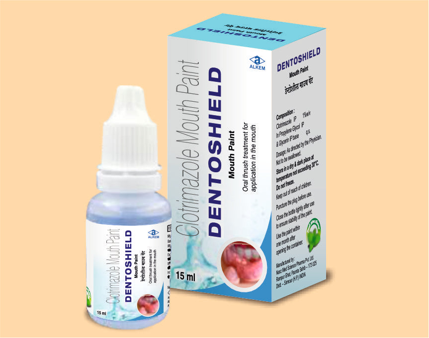 DENTOSHIELD MOUTH PAINT (15 ML) Clotrimazole 1% w/v by Alkem1
