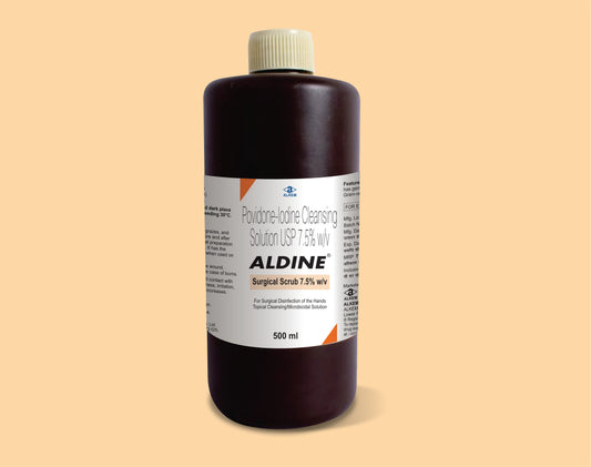 ALDINE SURGICAL SCRUB 500ML Povidone Iodine 7.5% w/v by Alkem1