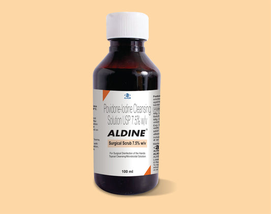 ALDINE SURGICAL SCRUB 100ML Povidone Iodine 7.5% w/v by Alkem1