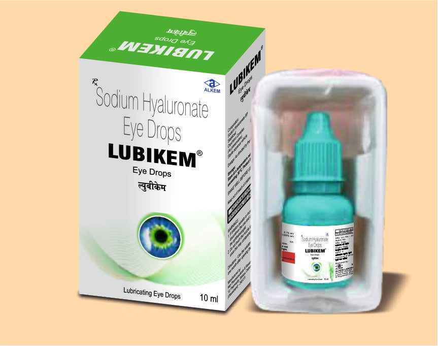 LUBIKEM EYE DROPS (10ML) Sodium Hyaluronate 0.1% w/v by Alkem1