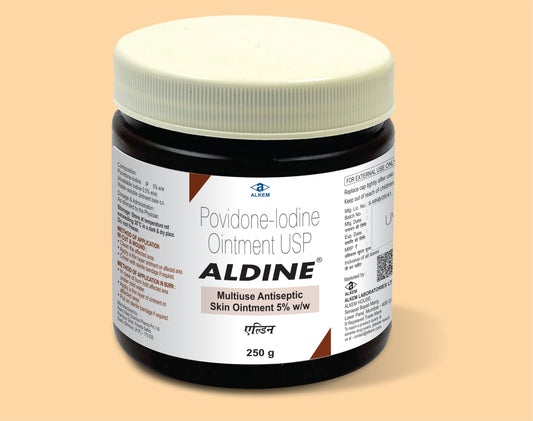 ALDINE OINTMENT 250 GM Povidone Iodine 5% w/w by Alkem1