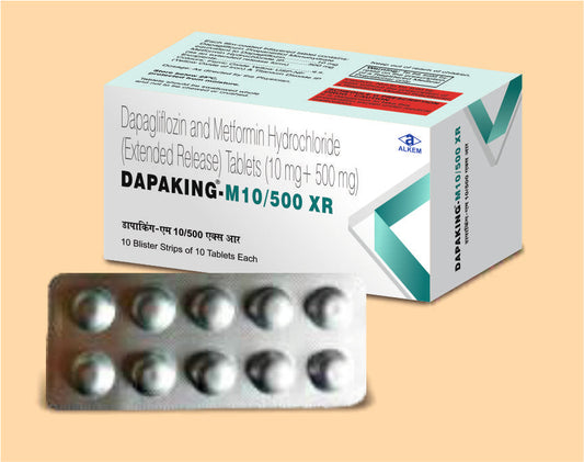 DAPAKING-M 10/500 XR TABLETS (10'S) Dapagliflozin 10 mg + Metformin HCl 500 mg by Alkem1