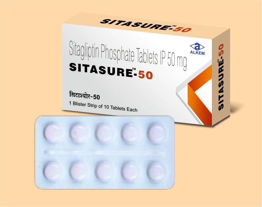 SITASURE - 50 TABLETS (10'S) Sitagliptin 50 mg by Alkem1