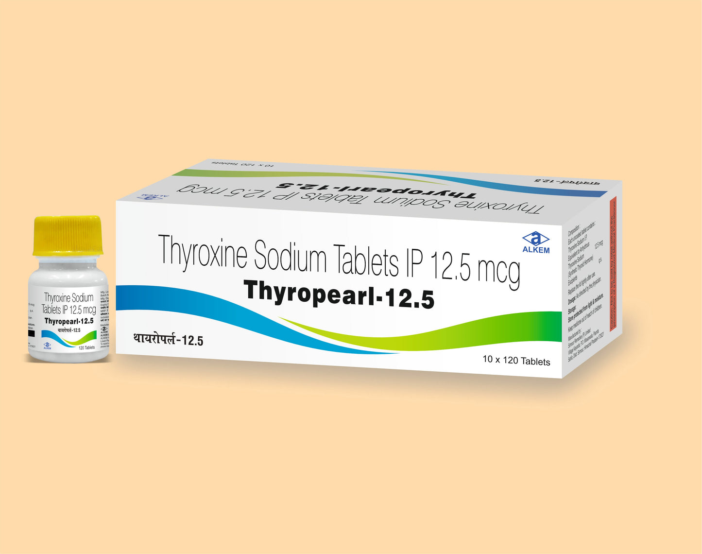 THYROPEARL 12.5 TABLETS (120'S) Thyroxine Sodium 12.5 mcg by Alkem1