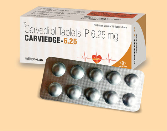 CARVIEDGE- 6.25 TABLETS (10'S) Carvedilol 6.25 mg by Alkem1