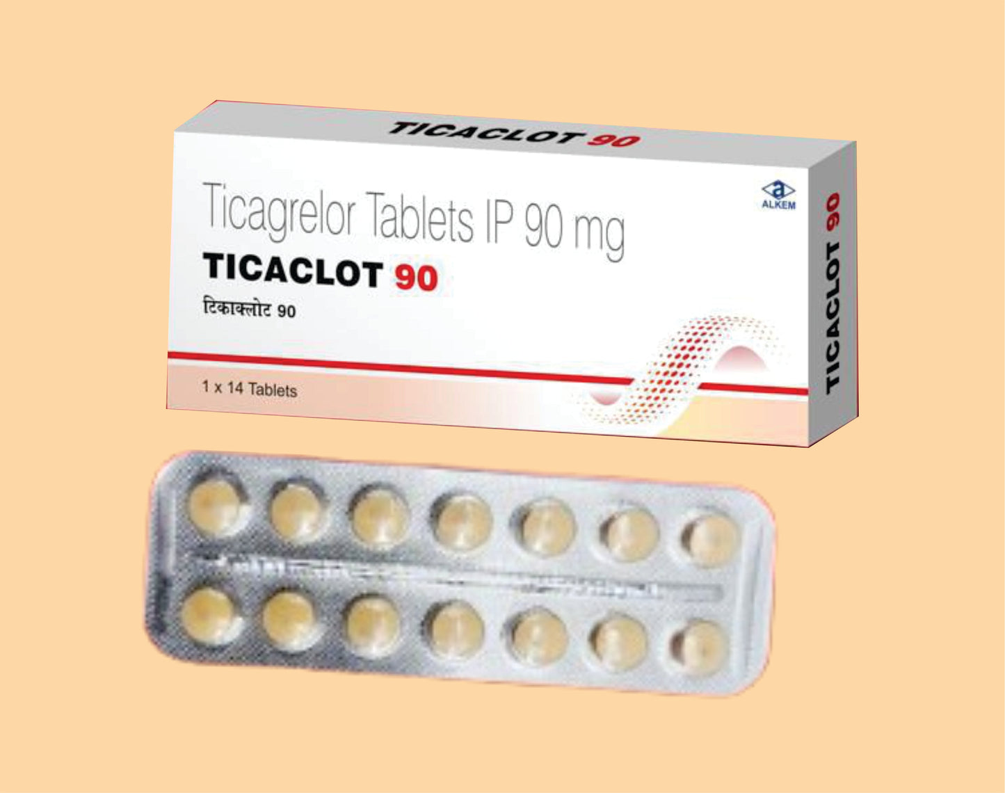 TICACLOT 90 TABLETS (14'S) Ticagrelor 90 mg by Alkem1