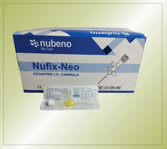 NUFIX NEO IV CANNULA WITH SMALL WINGS & W/O INJ PORT (BLISTER PACK) 24G by Nubeno