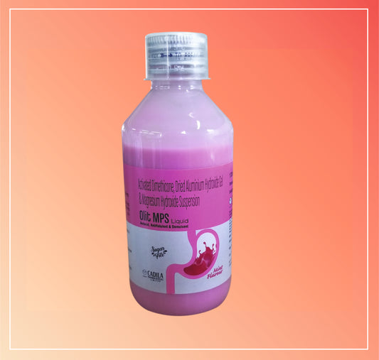 OLIT MPS SUSPENSION 170 ML (170 ML) Activated Dimethicone IP 50Mg + Magnesium Hydroxide IP 250Mg + Dried Alluminium Hydroxide Gel IP 250Mg  Per 10ML syp. (Mint Flavour)