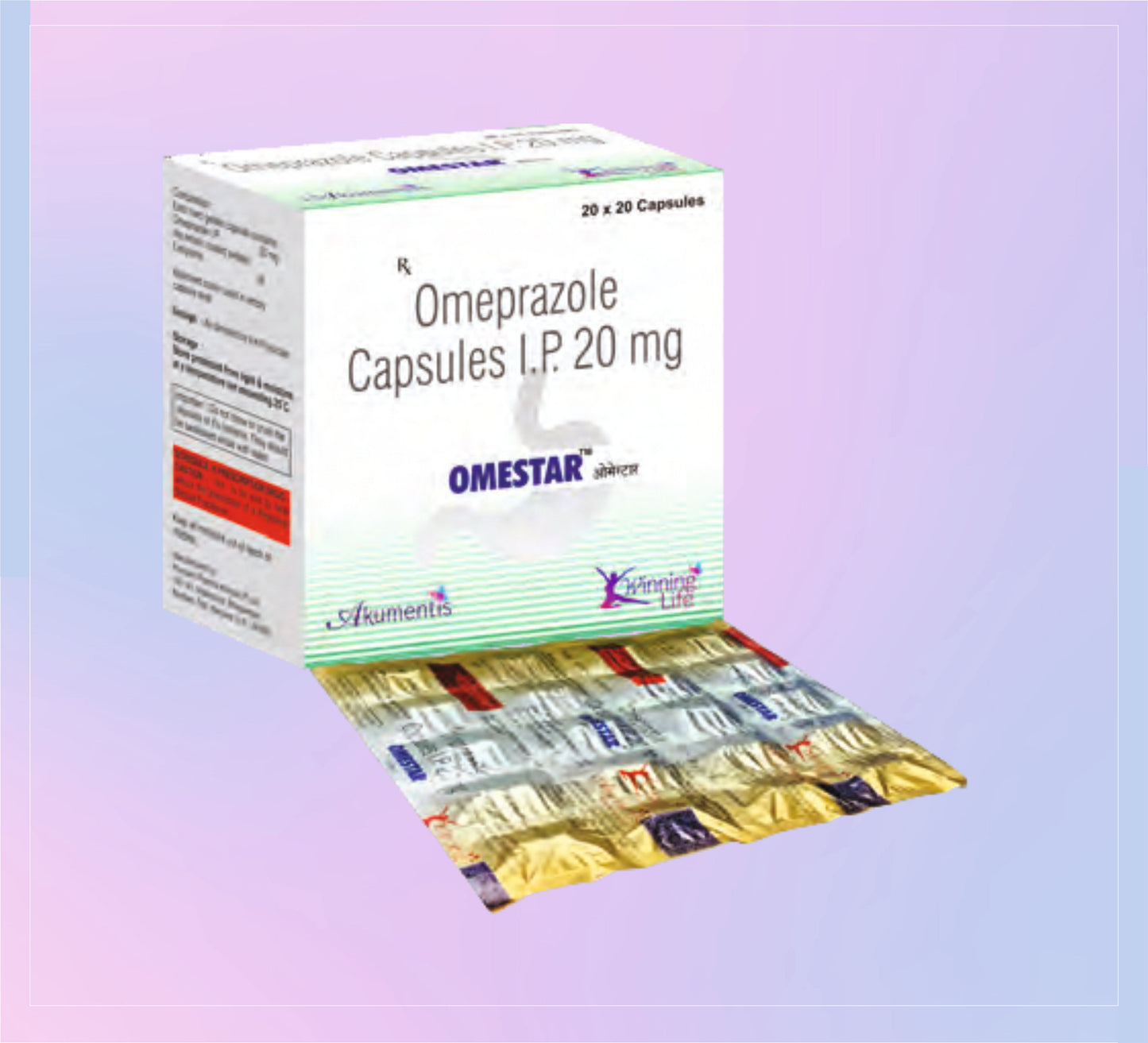 Omestar Cap (St) 20x20 Omeprazole 20 Mg   by Akumentis