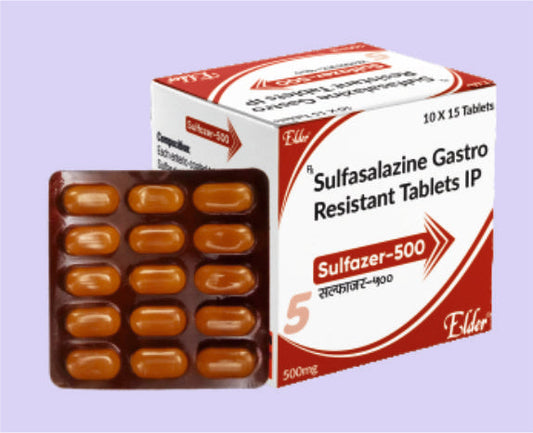 SULFAZER 500 TABS 15'S (أقراص سولفاسالازين المعوية المقاومة للتحلل بتركيز 500 ملجم) من Elder