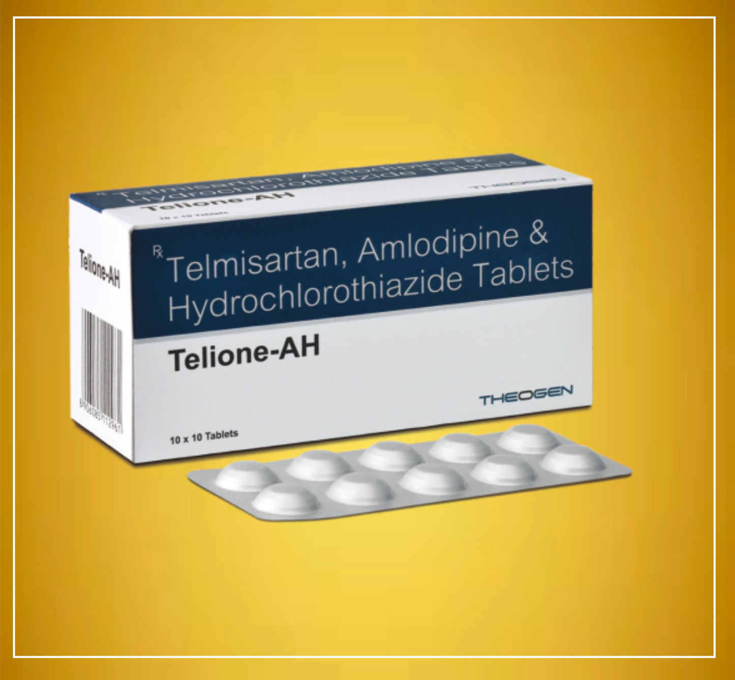 TELIONE-AH 10'S ( Telmisartan (40Mg) + Amlodipine (5Mg) + Hydrochlorothiazide (12.5Mg) ) By Theon