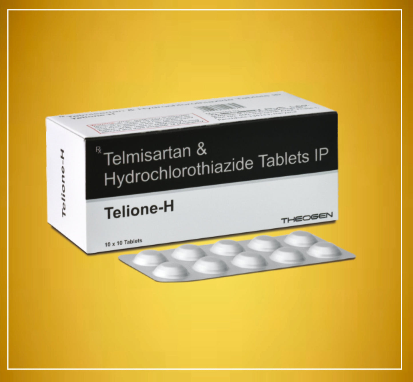 TELIONE-H 10'S ( Telmisartan (40Mg) + Hydrochlorothiazide (12.5 Mg) ) By Theon