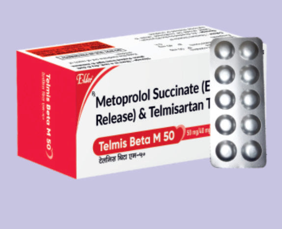 TELMIS BETA M 50 TABLET (40+50MG) 10'LU (Telmisartan 40mg, Metoprolol Süksinat 50 mg (Yavaş Salımlı)) - Elder