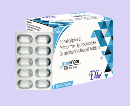 TELNI M 1000SR TABS (20/1000MG) 10 أقراص (تينليجلبتين 20 + ميتفورمين 1000 مجم) من Elder