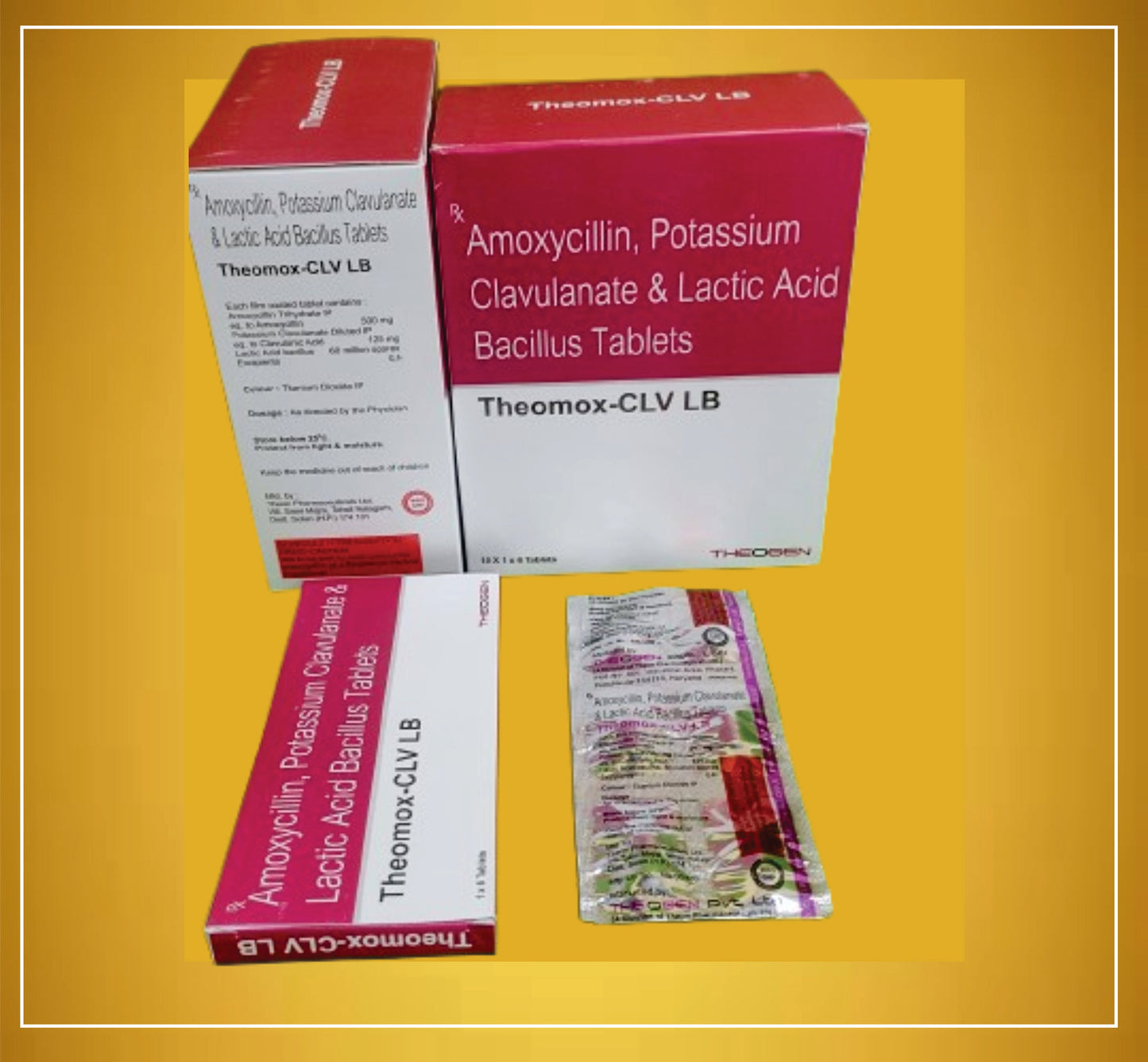 THEOMOX CLV LB TAB 6'S ( Amoxycillin (500Mg) + Clavulanic Acid (125Mg) + Lactobacillus (60Million Spores) ) By Theon