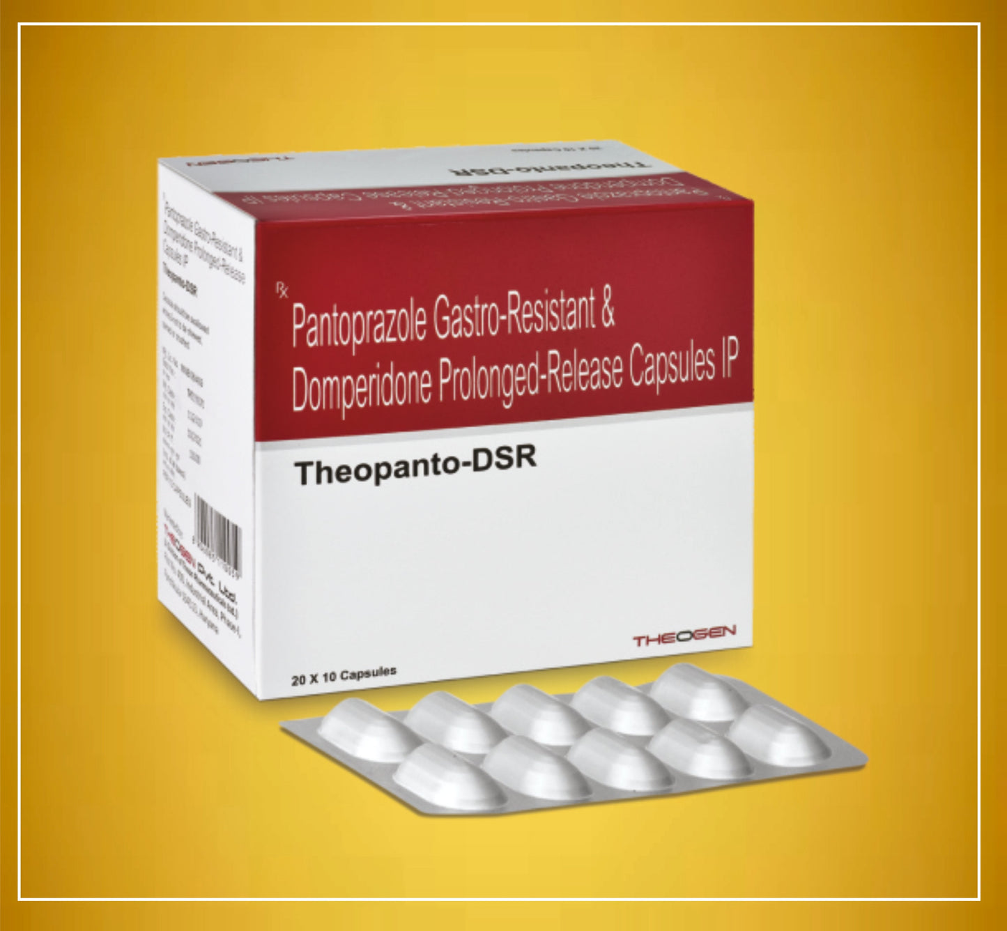 THEOPANTO DSR CAP 10 CAP ( Domperidone (30Mg) + Pantoprazole (40Mg) ) By Theon