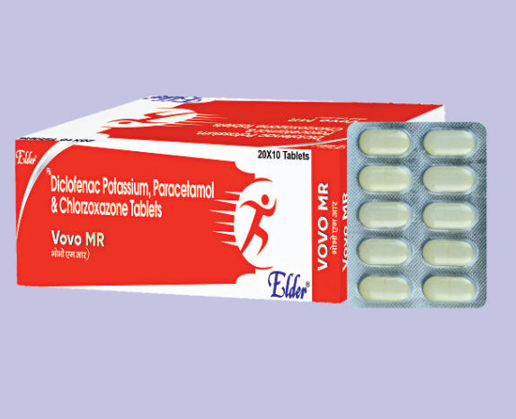 VOVO MR TABLET (50/325/250) 10'LU (Diklofenak Potasyum 50mg, Parasetamol 325mg, Klorzoksazon 500mg) - Elder