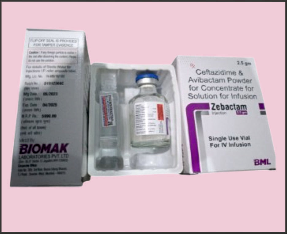 ZEBACTUM 2.5 ( Seftazidim 2 G ve Avibaktam 0.5 G ) Protech tarafından