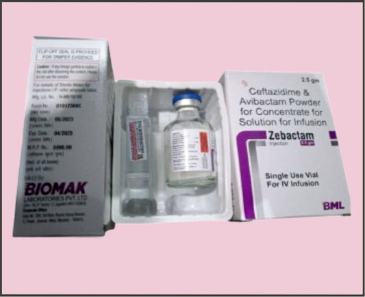 ZEBACTUM 2.5 ( Ceftazidime 2 G And Avibactam 0.5 G ) by Protech