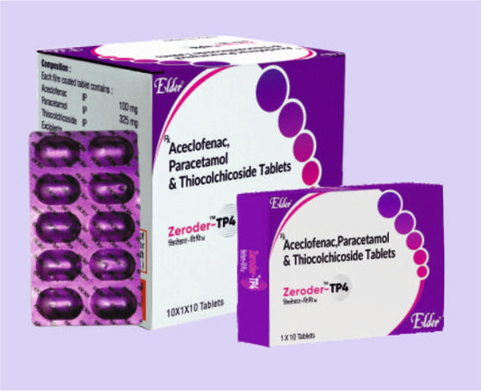 ZERODER TP4 TABLET (100/325/4 MG) 10'LU (Aseklo 100 mg, Para 325 mg, Tiyo 4 mg) - Elder