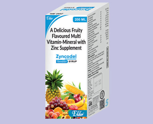ZYNCODEL (L) 200ML (فيتامينات متعددة، معادن متعددة مع زنك شراب) من Elder