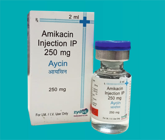 Aycin 250 Inj.  2ml. Amikacin 250 Mg by zydus