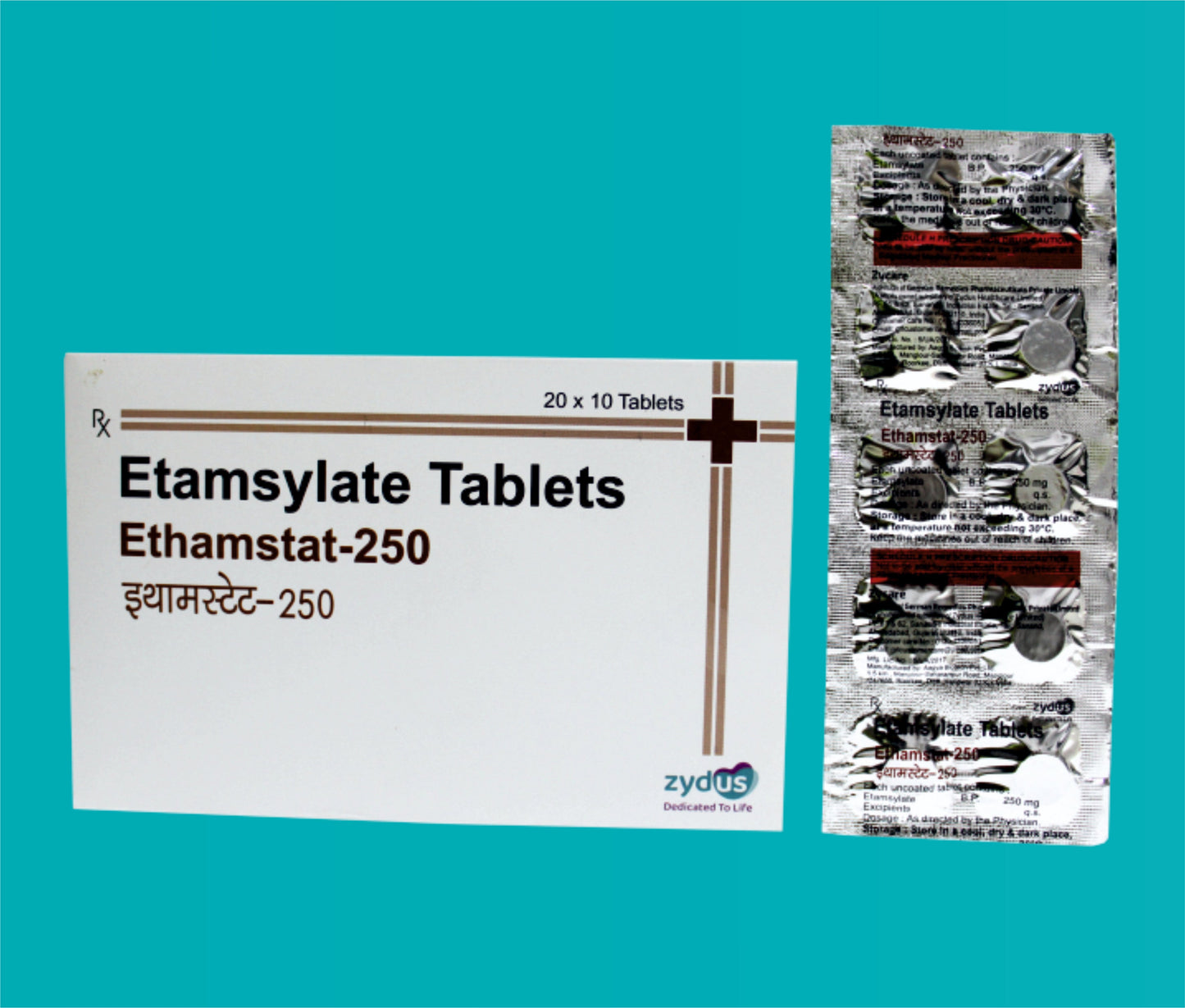 Ethamstat 250 Tab 20X10T Etamsylate 250 Mg zydus'tan