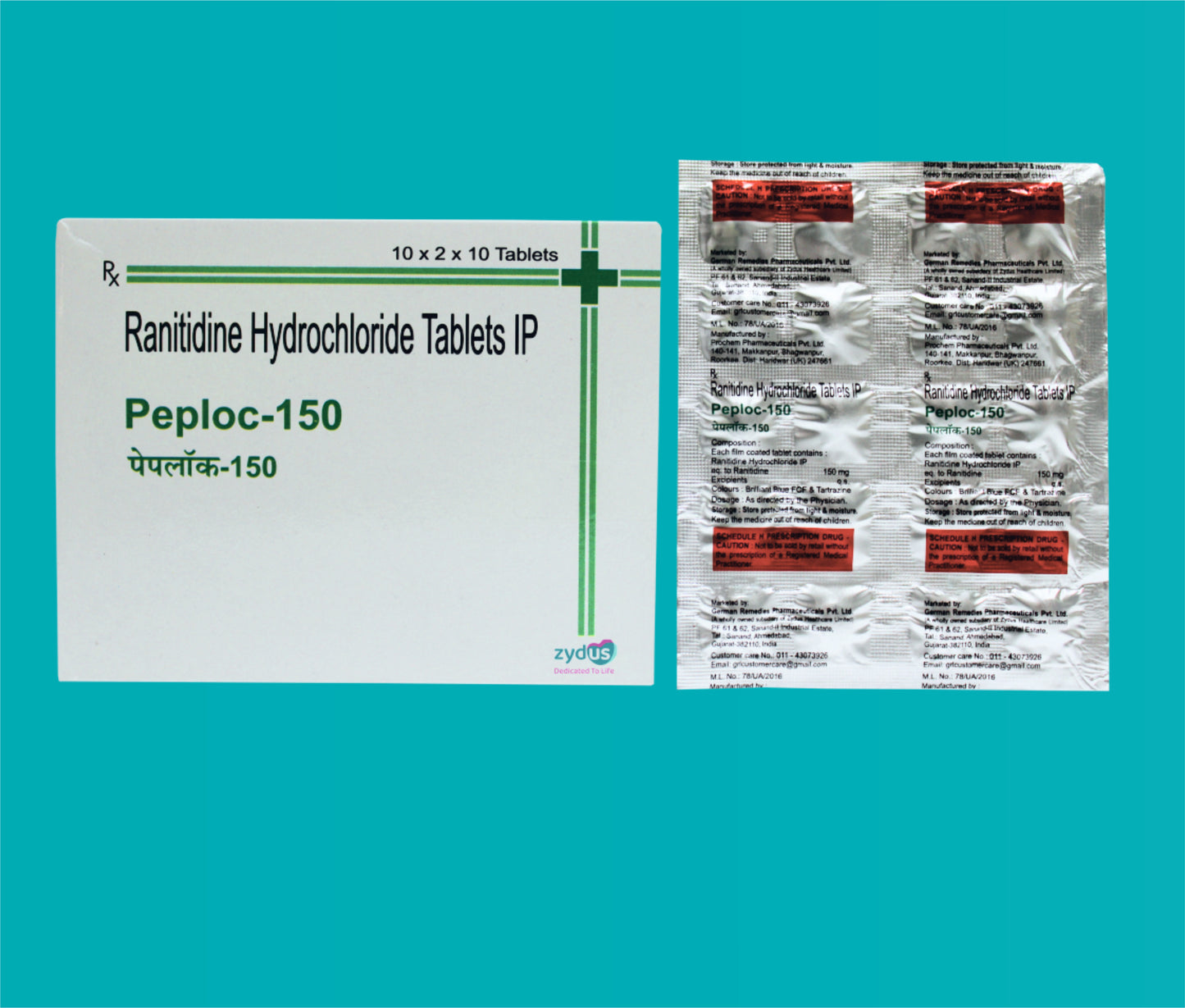 Peploc 150 Tab. (20 X 10) Ranitidine 150 mg by Zydus