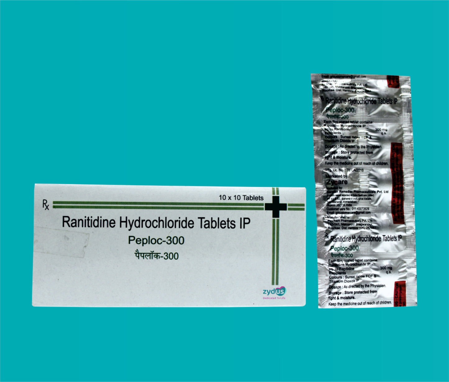 Peploc 300 Tab. (10x10) Ranitidine 300 mg by Zydus