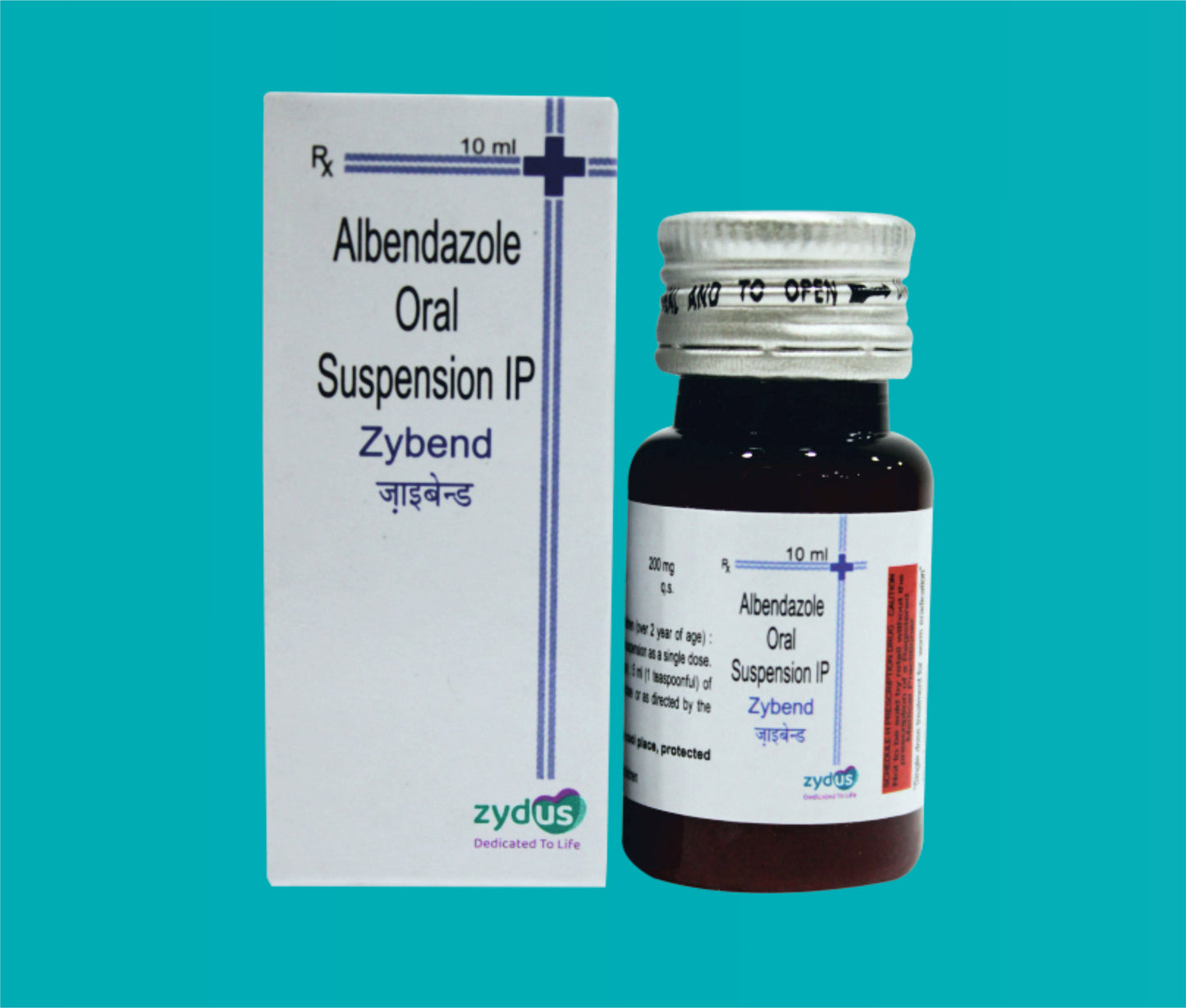 Zybend Susp. (1 X 10 ml.) Albendazole 200 mg by Zydus