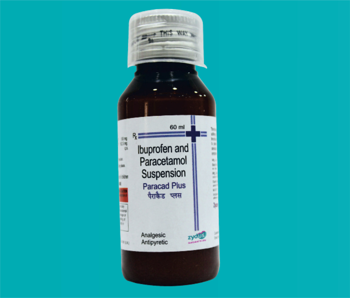 Paracad Plus Susp. (60 ml.) Ibuprofen 100 mg + Paracetamol 162.5 mg by Zydus