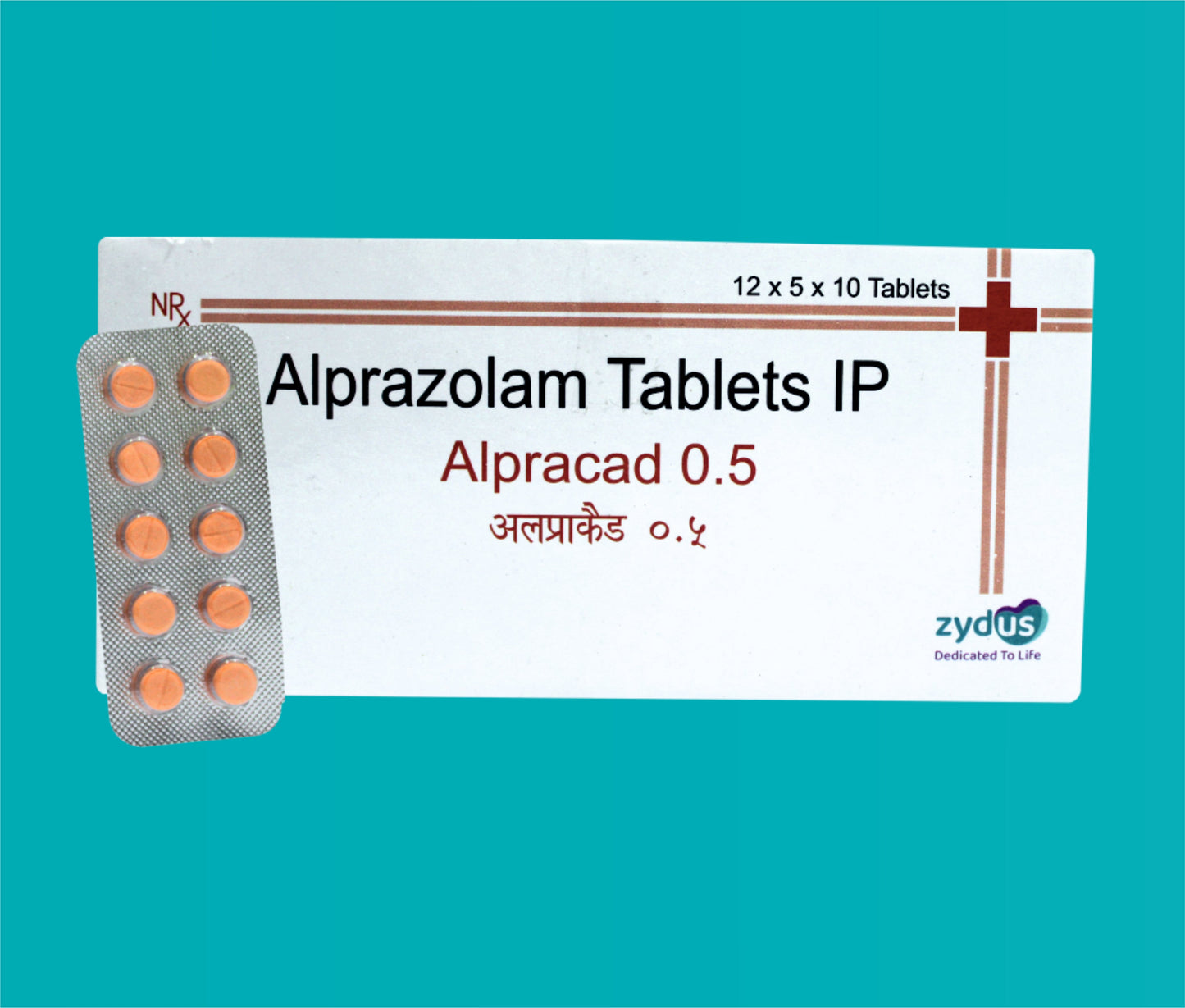 Alpracad 0.5 Tab 12X5X10 Alprazolam 0.5 Mg zydus'tan