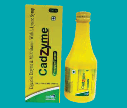 CADZYME 200ML with Monocarton 200ML Digestive Enzyme & Multivitamin With L- Lysine Syrup by zydus